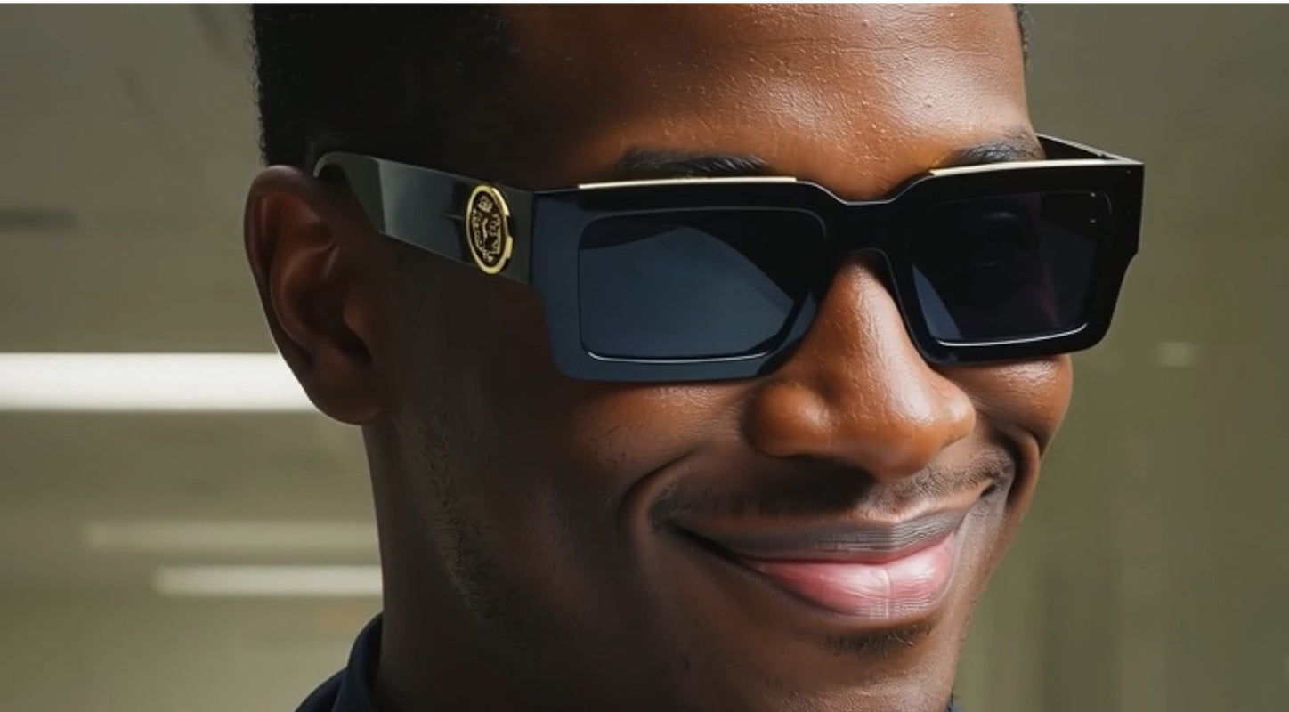 MEN SUNGLASSES HIP HOP SQUARE DESIGNER SHADES RETRO GOLD FRAME RAPPER FASHION