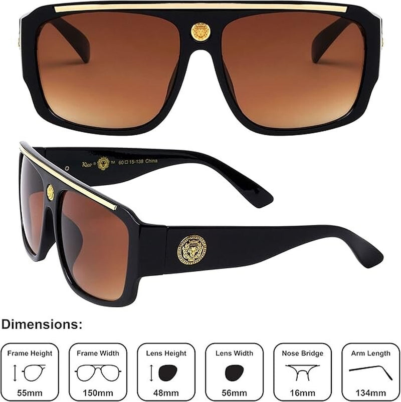 Gafas De Sol Lentes De Moda Para Hombres Grande Style Men Sunglasses Brown Lens
