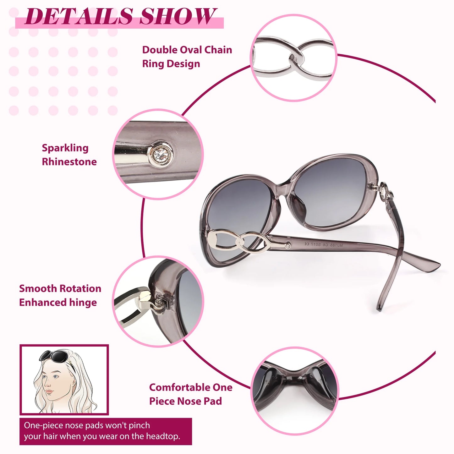 Women'S Oversized Polarized Sunglasses Butterfly Shades for Driving
