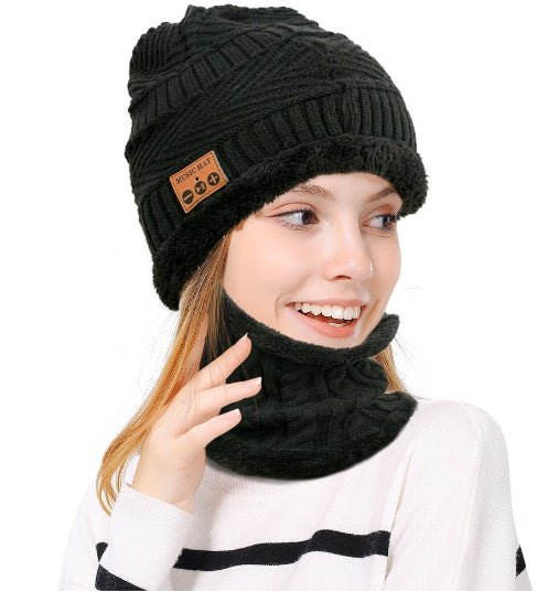 MZ026 Bluetooth hat bib plush knit hat