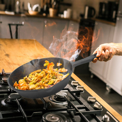 3Pcs Pre-Seasoned Cast Iron Skillet Set For Indoor Outdoor 6in 8in 10in Non-Stick Oven Safe Cookware Heat-Resistant Frying Pan For Frying Cooking Baking