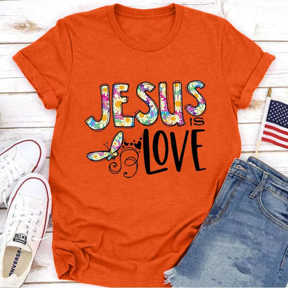 Jesus Love Print Women T Shirt Short Sleeve O Neck Loose Women Tshirt Ladies Tee Shirt Tops Clothes Camisetas Mujer