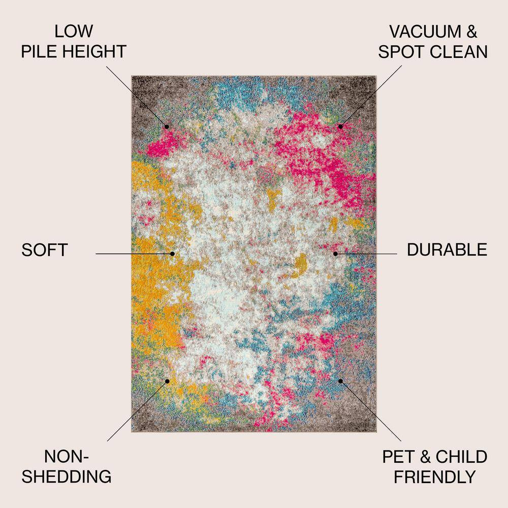 Contemporary Pop Modern Abstract Multi/Yellow 8 Ft. X 10 Ft. Area Rug