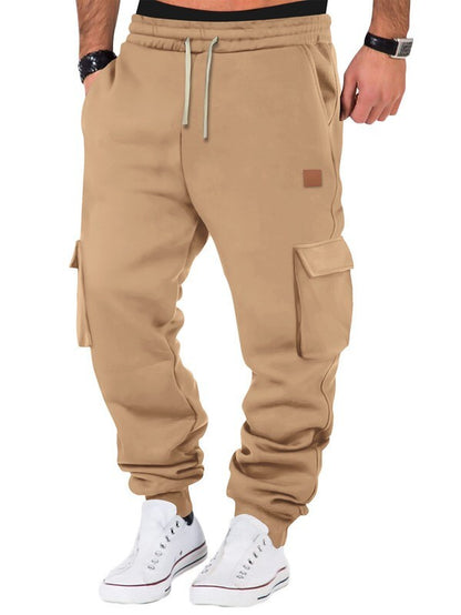 Men'S Winter Warm Activewear Cargo Track Pants Fleece Layer Joggers Sweatpants
