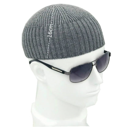 Short Cotton Knit Hat Men's Winter Woolen Thread
