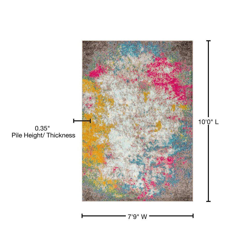 Contemporary Pop Modern Abstract Multi/Yellow 8 Ft. X 10 Ft. Area Rug