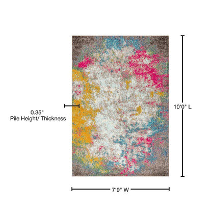 Contemporary Pop Modern Abstract Multi/Yellow 8 Ft. X 10 Ft. Area Rug