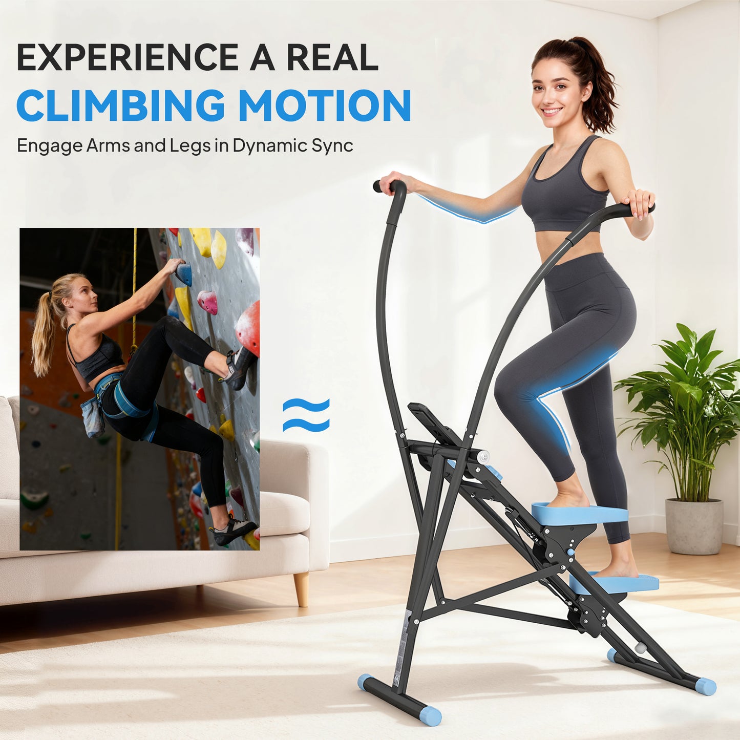 SPORTNOW Stair Stepper For Home Gym Exercise, Vertical Climber Machine With LCD Monitor & Adjustable Pedals For Workout