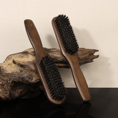 Boar Bristle Beard Comb Solid Wood Hair Brush For Mens Beards