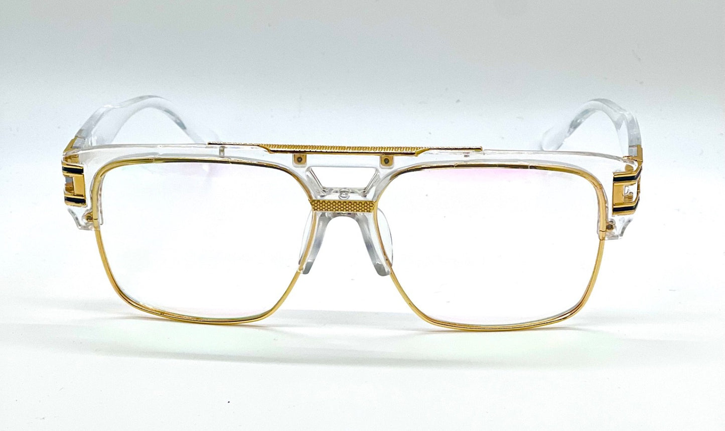 Designer Men Sunglasses Fashion Square Gold Hip Hop Model New Style Shades Blue