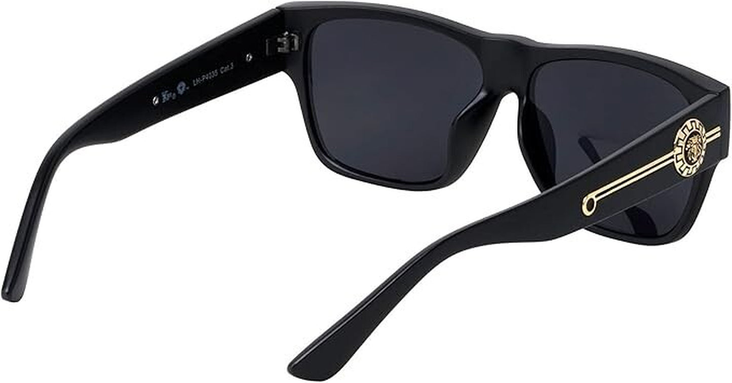 Men Sunglasses Fashion Design Tortoise Black Frame Hip Hop Style Square Shades