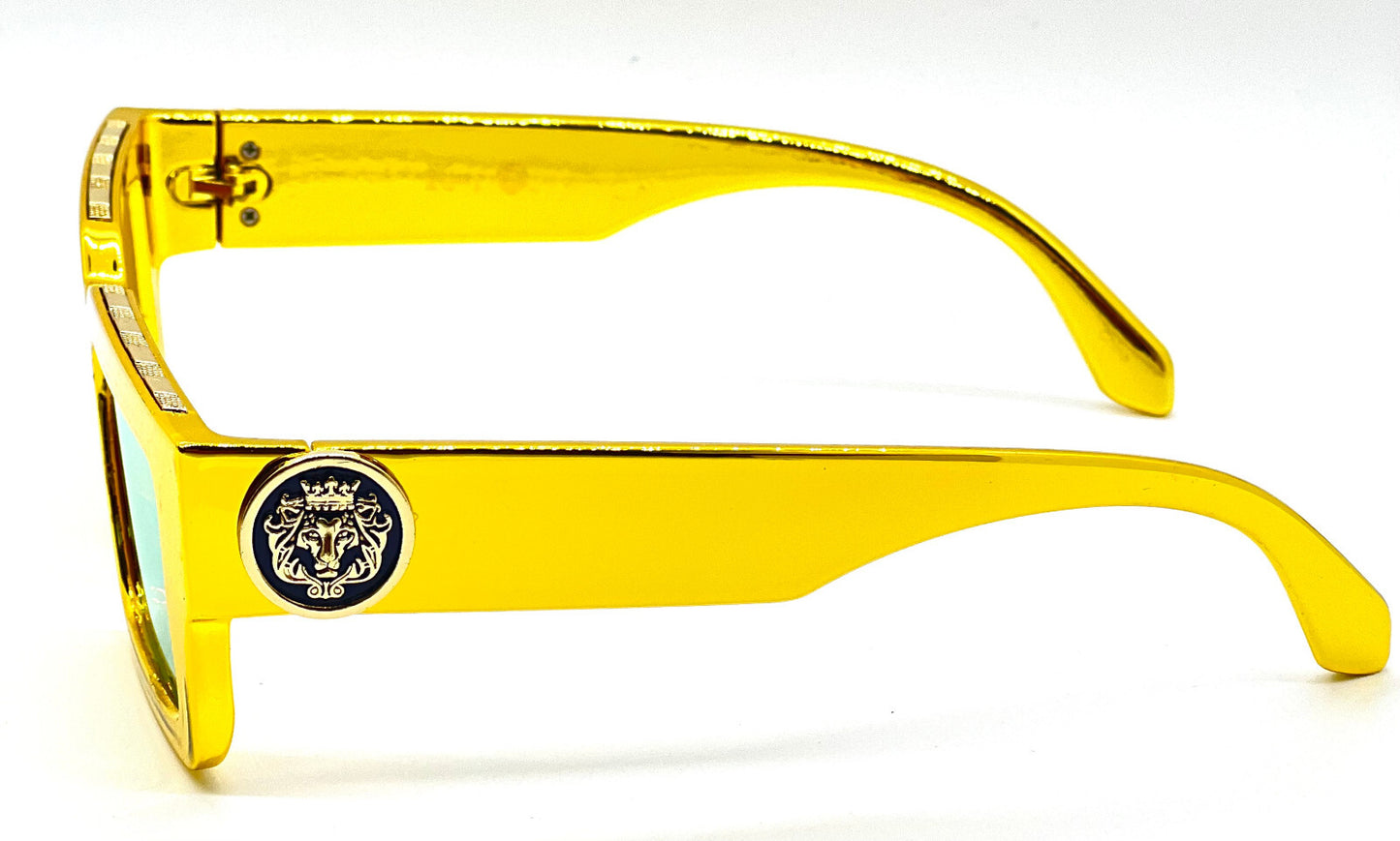 MEN SUNGLASSES HIP HOP SQUARE DESIGNER SHADES RETRO GOLD FRAME RAPPER FASHION