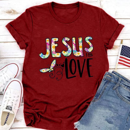 Jesus Love Print Women T Shirt Short Sleeve O Neck Loose Women Tshirt Ladies Tee Shirt Tops Clothes Camisetas Mujer