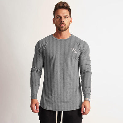 Doctor Muscle Spring Fitness Long Sleeve Men's Sports Shirt