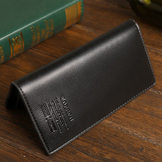 Men'S Leather Long Wallet Bifold ID Card Holder Checkbook Clutch Purse Handbag