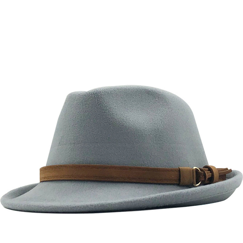 European And American Autumn And Winter Woolen Plain Hat