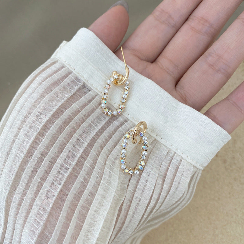 925 Silver Needle Geometric Earrings Personality Earrings