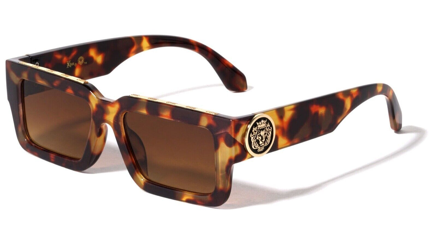 MEN SUNGLASSES HIP HOP SQUARE DESIGNER SHADES RETRO GOLD FRAME RAPPER FASHION