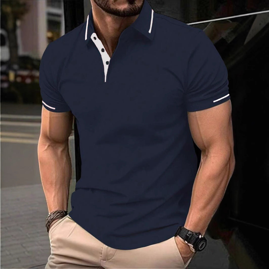Mens Breathable Casual Short-Sleeve Shirt For Business Commuting