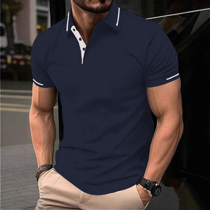 Mens Breathable Casual Short-Sleeve Shirt For Business Commuting
