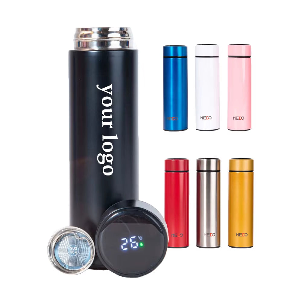 500Ml Business Gift Temperature Display Smart Water Bottles Double Walled Stainless Steel Vacuum Insulated Digital Cups