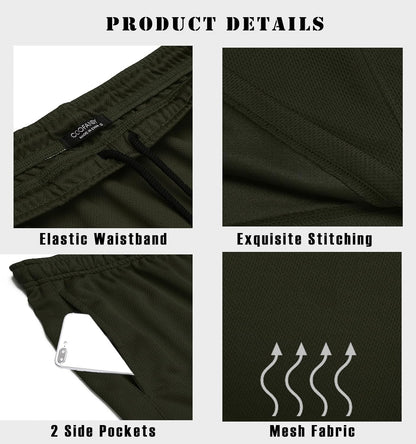 Men'S 3 Pack Workout Gym Shorts Mesh Athletic Shorts Lightweight Bodybuilding Training Short Pants with Pockets