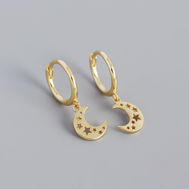 Geometric Moon-shaped Hollow Star Earrings Earrings