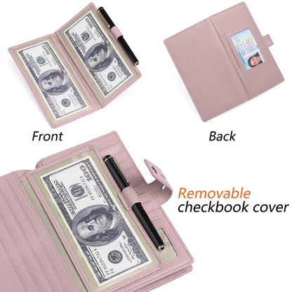 Women Wristlet Wallets Large Capacity RFID Blocking Leather Wallets Credit Cards Organizer with Checkbook Holder
