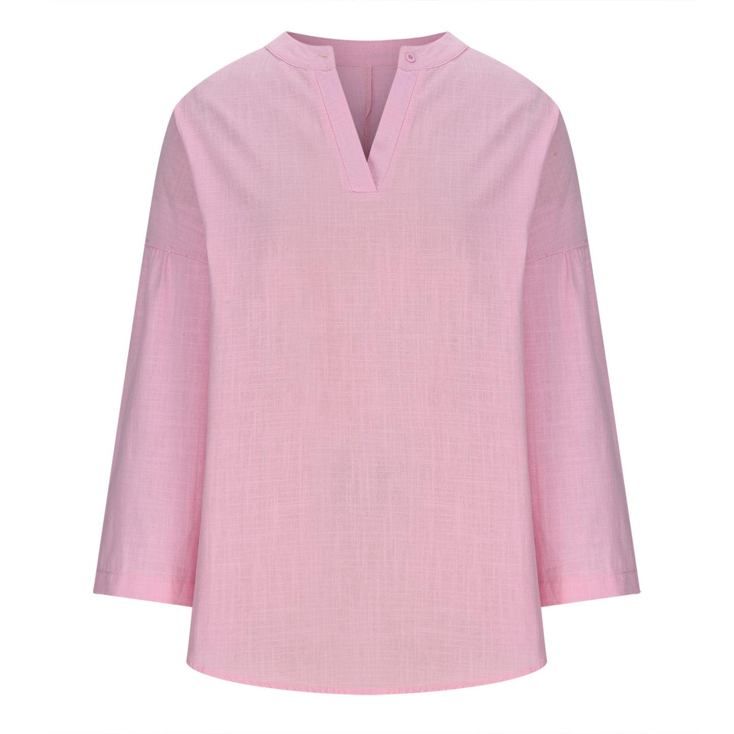 Cotton And Linen Loose Casual Stand Collar Shirt