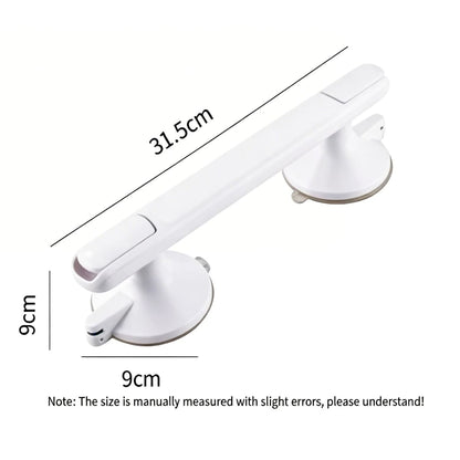 12 Inch Shower Grab Bar With Strong Suction Cups, No Drill Bathroom Safety Handle With Anti-Slip Grip, Portable Balance Assist Handrail For Elderly Seniors Handicap, Window Glass Door Pull Handle