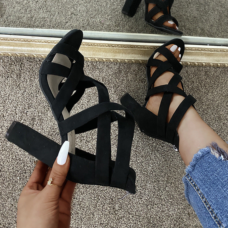 Large Size Thick Heel Women's Sandals