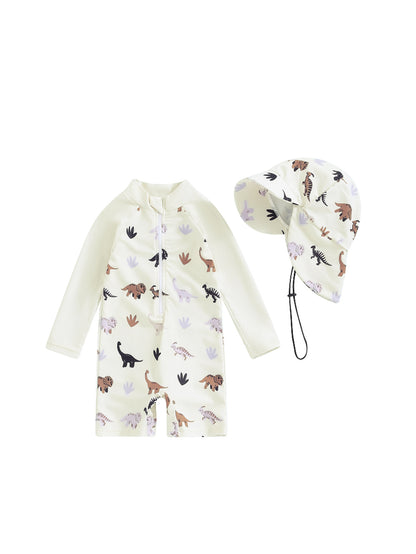 Hat One-piece Long Sleeves Children's Swimsuit