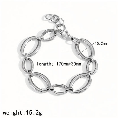 Simple Metal Large And Small Hoop Stainless Steel Bracelet Jewelry
