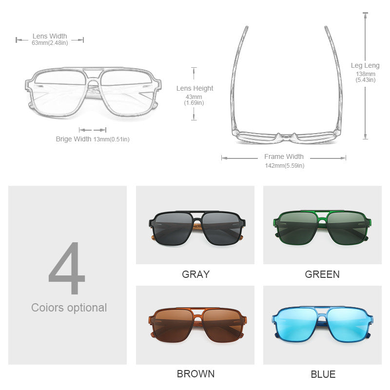 Wooden Sunglasses Polarized Sun Protection Vintage Sunglasses