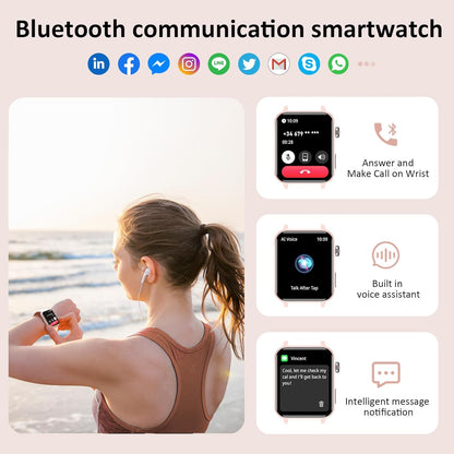 Smart Watches for Women(Make and Answer Calls),1.85''Hd Screen Fitness Tracker Watch,100+ Sport Modes,Spo2/Heart Rate/Sleep Monitor for Android Iphone