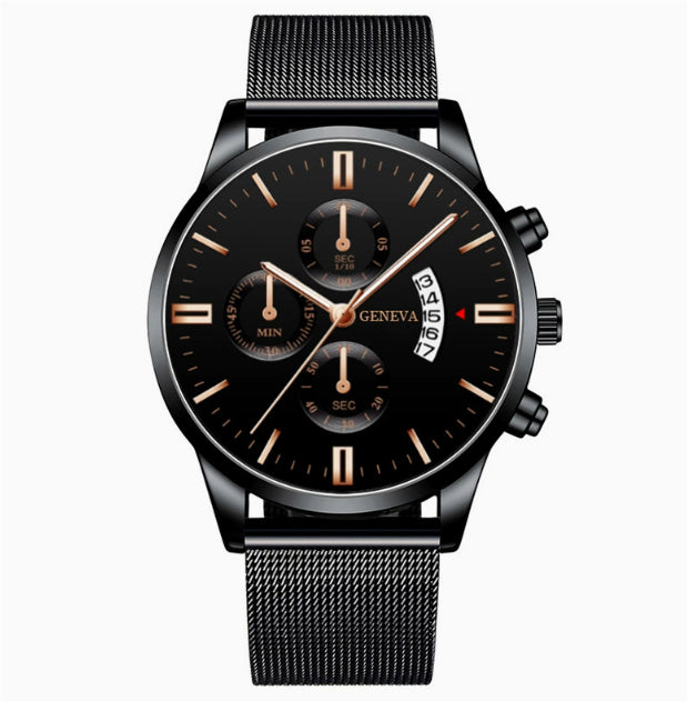 Mens Business Luxury Watches For Men Mesh Band Quartz Watch