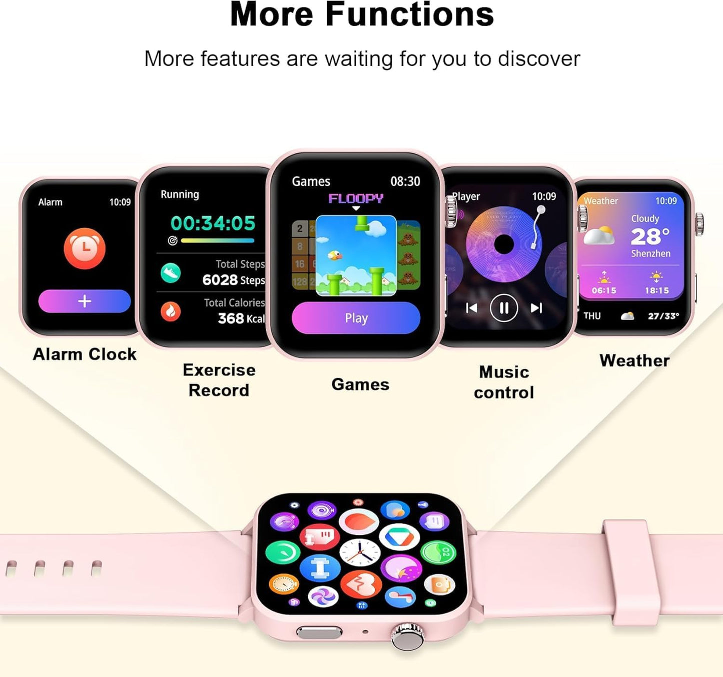 Smart Watches for Women(Make and Answer Calls),1.85''Hd Screen Fitness Tracker Watch,100+ Sport Modes,Spo2/Heart Rate/Sleep Monitor for Android Iphone