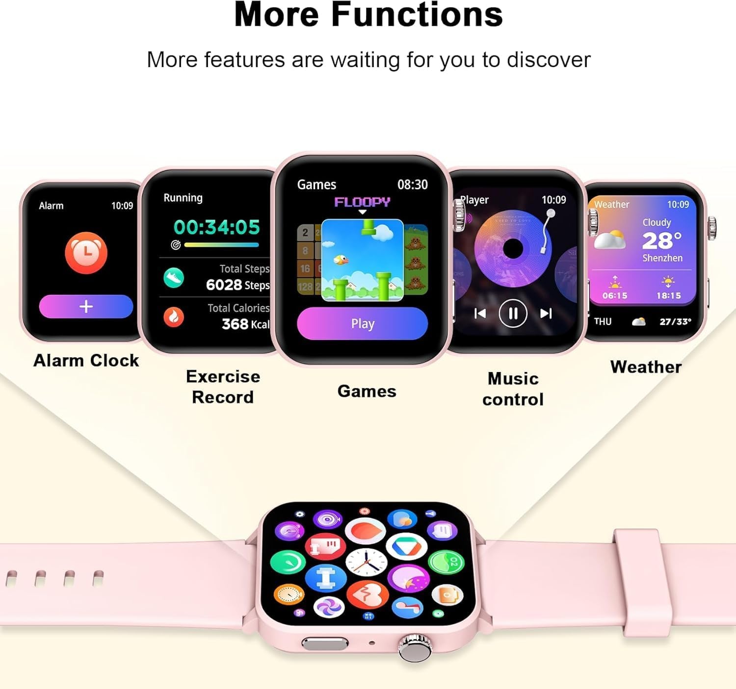 Smart Watches for Women(Make and Answer Calls),1.85''Hd Screen Fitness Tracker Watch,100+ Sport Modes,Spo2/Heart Rate/Sleep Monitor for Android Iphone