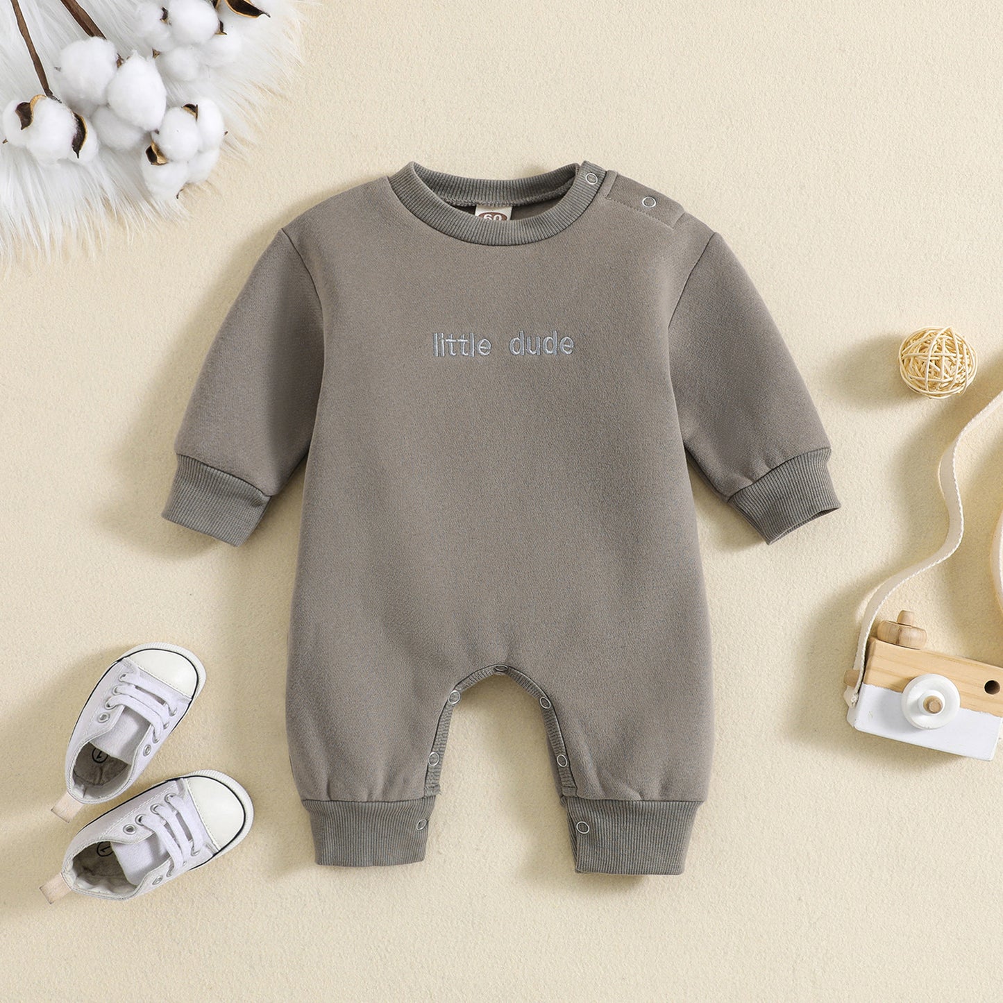 Korean Style Baby Solid Color Simple Jumpsuit