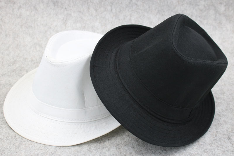 Hipster Men's Versatile Retro British White Fedora Hat
