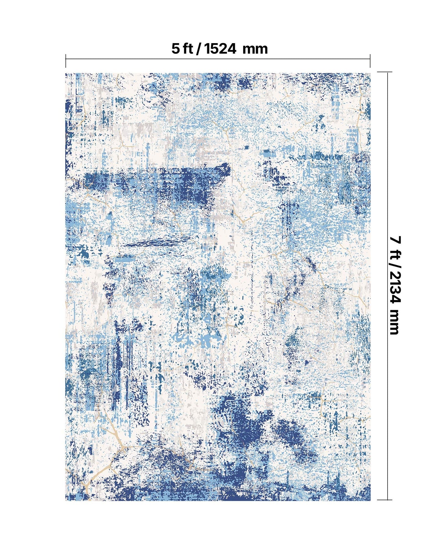Area Rug, 5 X 7 Ft Large Washable Rug, Non-Slip And Tear-Resistant Soft Carpet, Pet Friendly Modern Area Rugs, Indoor Mat For Bedroom, Office, Living Room, Entryway, Blue
