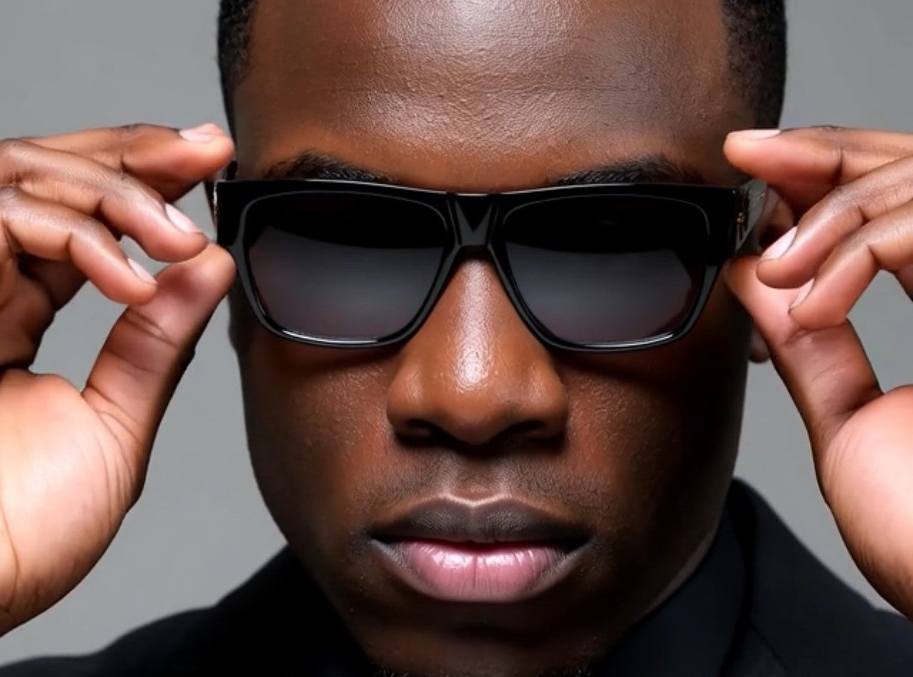 Men Sunglasses Fashion Design Tortoise Black Frame Hip Hop Style Square Shades