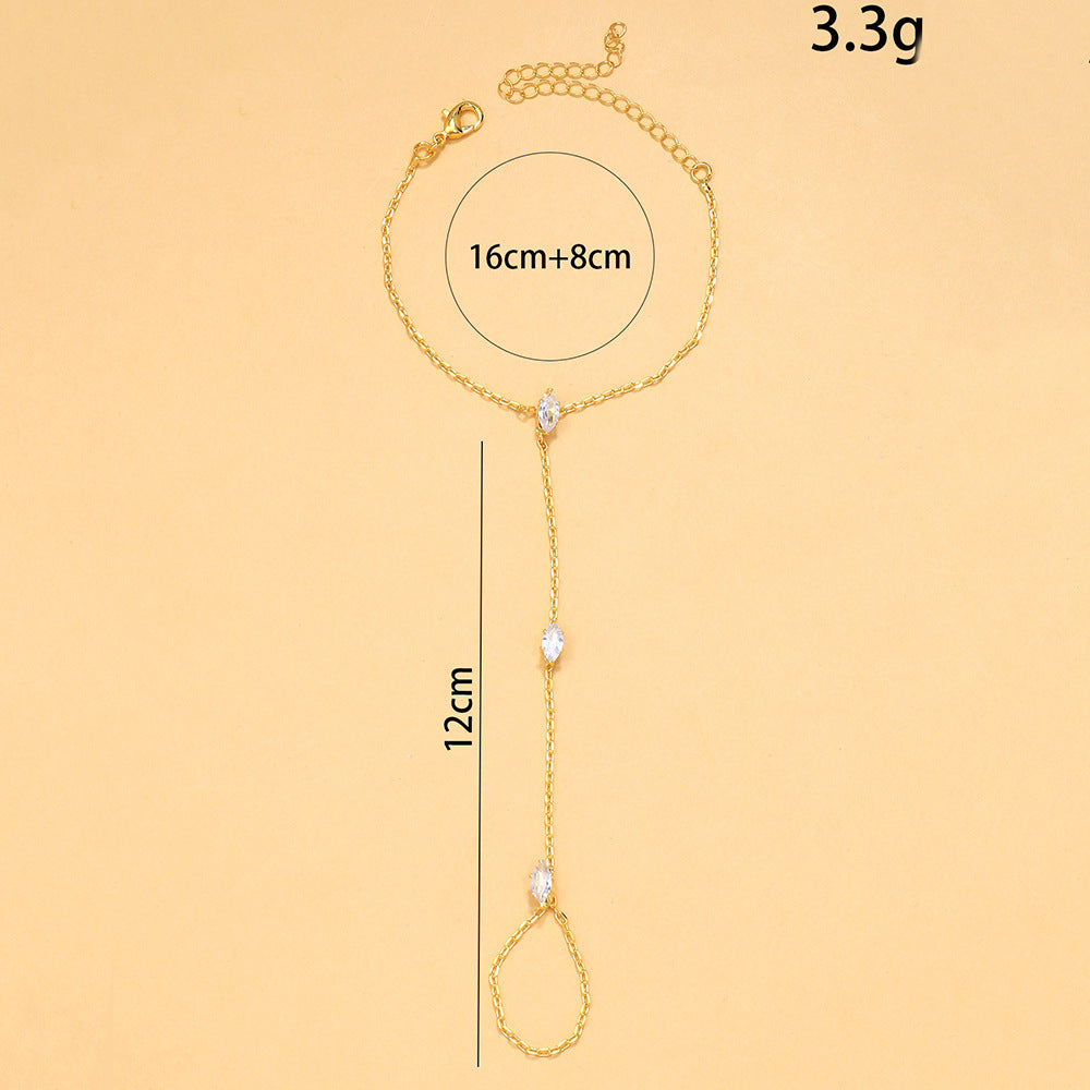 Minimalist Ultra-glamorous Marquise-cut Zircon Fingerless Bracelet