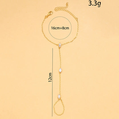 Minimalist Ultra-glamorous Marquise-cut Zircon Fingerless Bracelet
