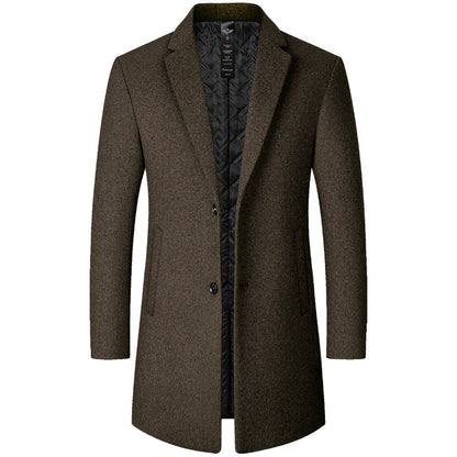 Men's Mid-Length Casual Wool Coat