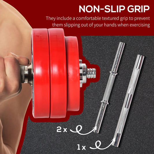 Adjustable Dumbbell Set, 66lbs Convertible to Barbell Weight Set for Home Gym Women and Men Weight Lifting Training