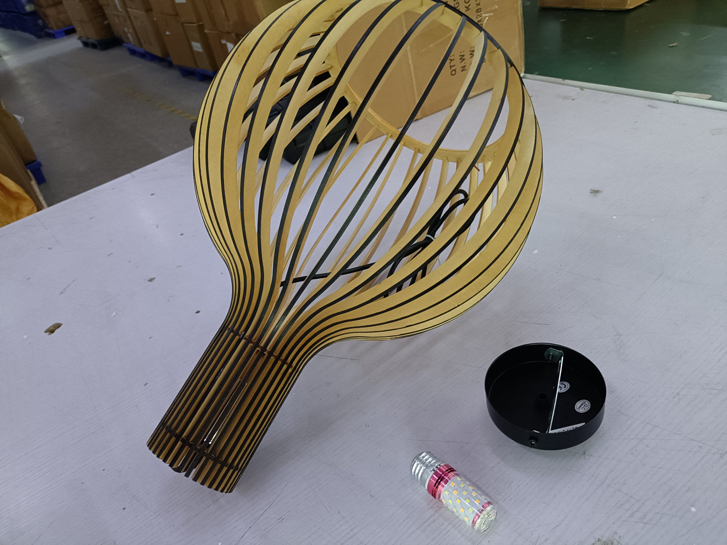 Retro Wooden Bird Cage Chandelier Living Room Bedroom Bedside Lamp