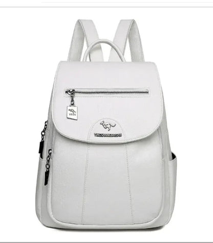 Travel Backpack School Girl Student Washed Sheepskin Backpack