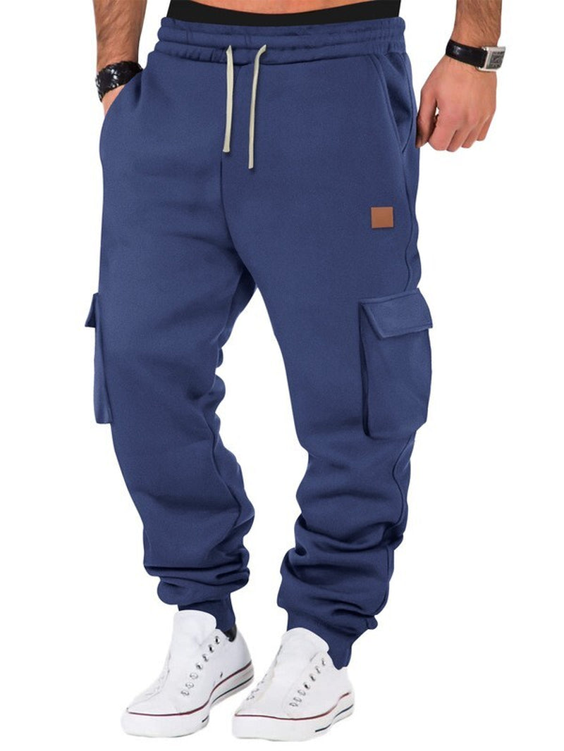 Men'S Winter Warm Activewear Cargo Track Pants Fleece Layer Joggers Sweatpants