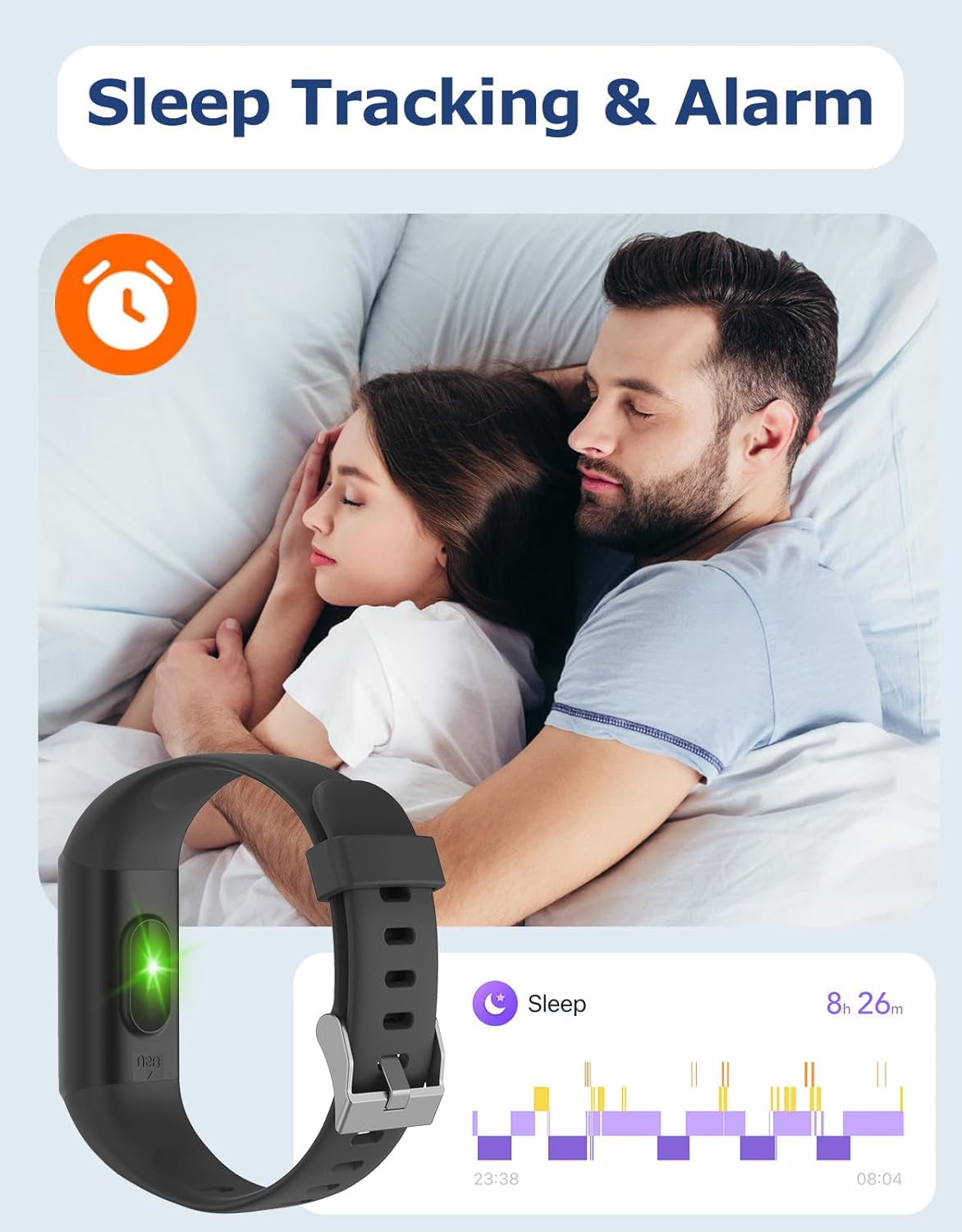 Fitness Tracker, Fitness Watches for Men Women with 24/7 Heart Rate Monitor Sleep Tracker Step/Calorie Counter Stopwatch Pedometer IP68 Waterproof